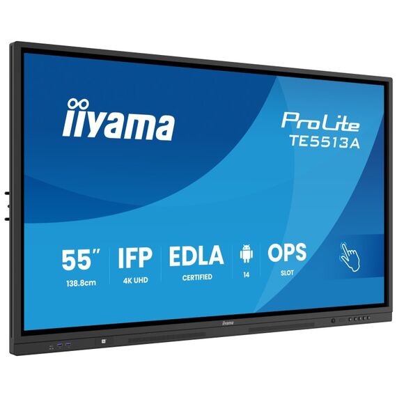 iiyama TE5513A-B3AG Signage-Display Interaktiver Flachbildschirm 138,7 cm (54.6") LCD WLAN 500 cd/m² 4K Ultra HD Schwarz Touchscreen Eingebauter Prozessor Android 24/7, 2 image