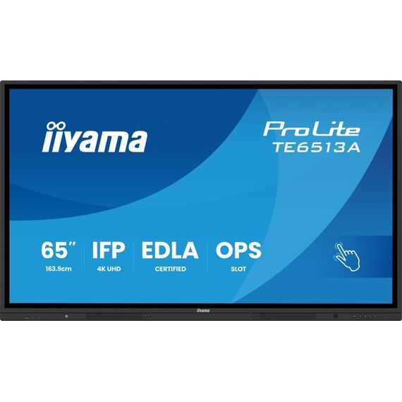 iiyama TE6513A-B3AG Signage-Display Interaktiver Flachbildschirm 163,8 cm (64.5") LCD WLAN 500 cd/m² 4K Ultra HD Schwarz Touchscreen Eingebauter Prozessor Android 24/7