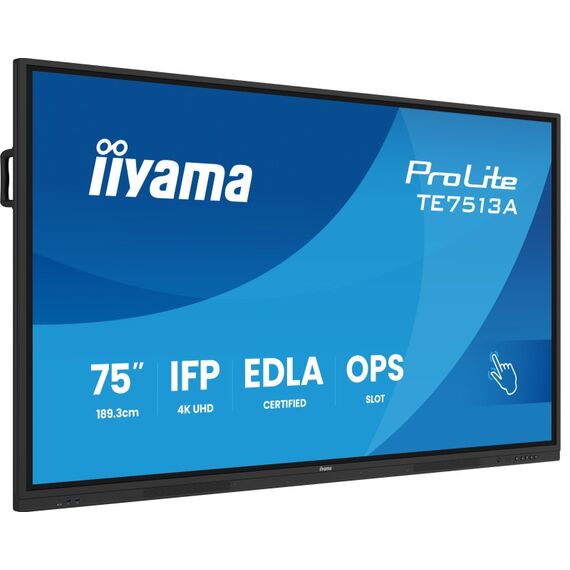 iiyama TE7513A-B3AG Signage-Display Interaktiver Flachbildschirm 190,5 cm (75") LCD WLAN 500 cd/m² 4K Ultra HD Schwarz Touchscreen Eingebauter Prozessor Android 24/7, 2 image