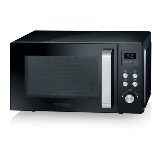 Severin MW 7752 Mikrowelle Schwarz, Edelstahl Kombi-Mikrowelle Arbeitsplatte 25 l 900 W