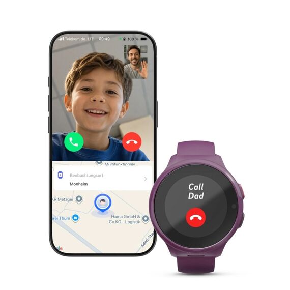 Hama 00178673 Smartwatch/ Sportuhr 3,02 cm (1.19") AMOLED Digital Touchscreen Burgund GPS, 6 image