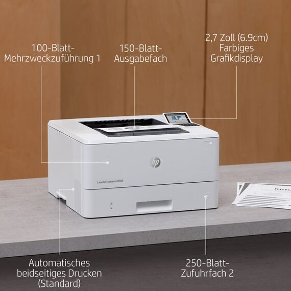 HP LaserJet Enterprise M406dn Schwarzweiß Drucker, Nur Ethernet; Duplex, 4 image