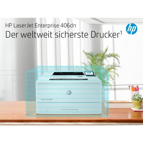 HP LaserJet Enterprise M406dn Schwarzweiß Drucker, Nur Ethernet; Duplex, 10 image