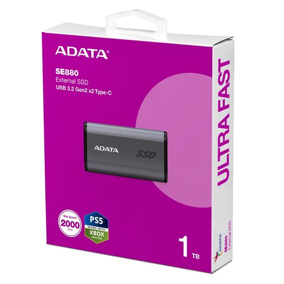 ADATA SE880 1 TB USB Typ-C USB 3.2 Gen 2x2 Grau, 5 image