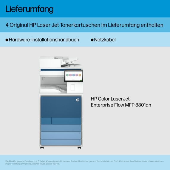 HP LaserJet Enterprise 8801dn Multifunction Farbe Drucker, Nur Ethernet; Duplex; Kopierer, Scanner, 3 image