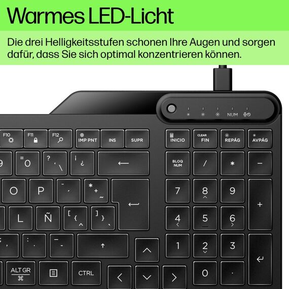 HP 400 Kabelgebundene Tastatur mit Hintergrundbeleuchtung, 3 image