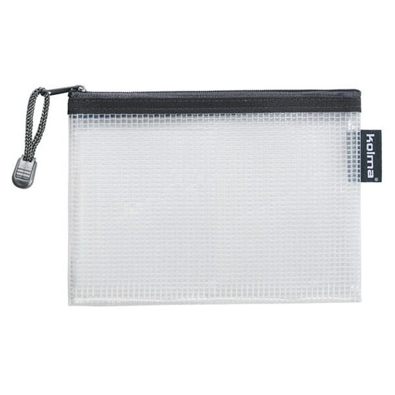 Kolma Etui Mesh Bag A6 Weiches Federmäppchen Anthrazit, Transparent