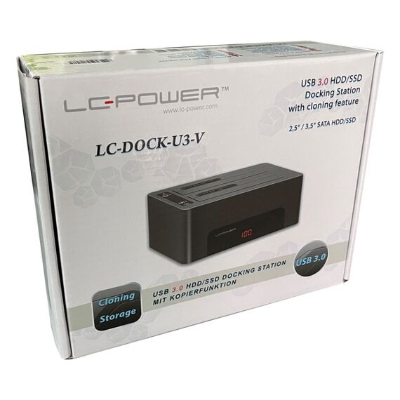 LC-Power LC-DOCK-U3-V Speicherlaufwerk-Docking-Station USB 3.2 Gen 1 (3.1 Gen 1) Type-B Schwarz, 5 image