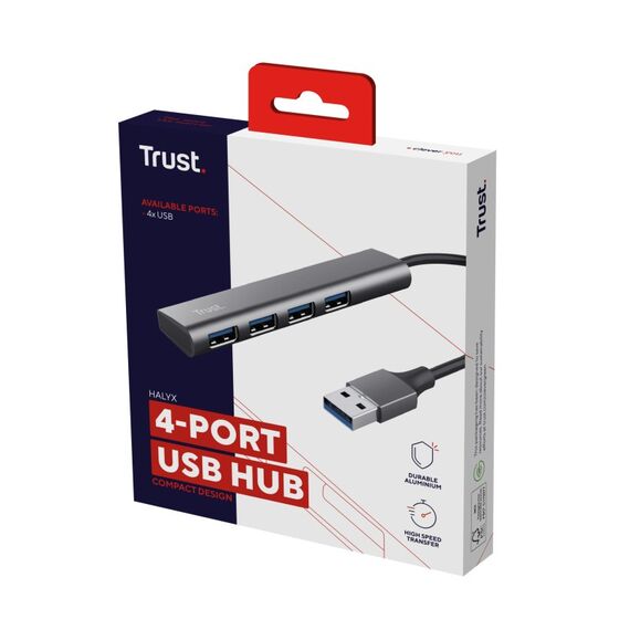 Trust Halyx USB 3.2 Gen 1 (3.1 Gen 1) Type-A 5 Mbit/s Schwarz, Grau, 4 image