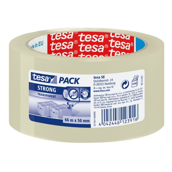 TESA Clear Strong 66 m Polypropylen (PP)