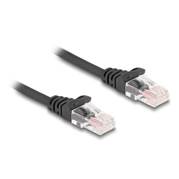 DeLOCK RJ45 Spiralkabel Stecker zu Stecker Cat.5e 2 m schwarz, Länge: 2 m