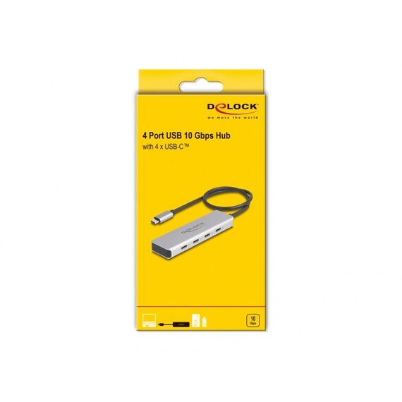 DeLOCK USB 10 Gbps USB Type-C Hub mit 4 x USB Type-C Buchse mit 35 cm Anschlusskabel, 2 image