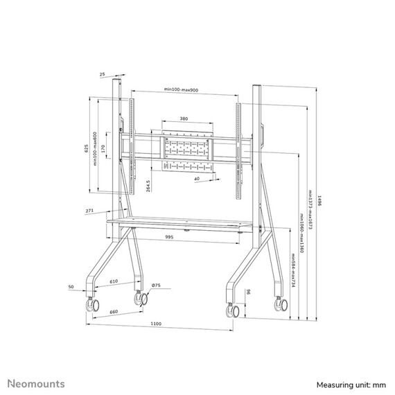 Neomounts FL50-525WH1 TV-Trolley 55-86" - schnelle Installation - TÜV, 16 image