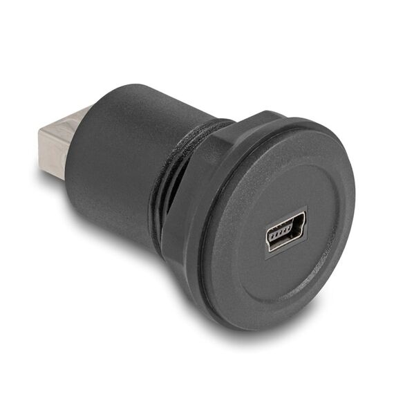 DeLOCK USB 2.0 Typ Mini-B zu USB 2.0 Typ-A Einbaubuchse schwarz