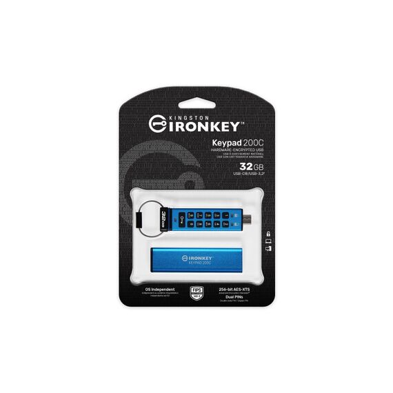 Kingston Technology IronKey 32GB USB-C Keypad 200C, FIPS 140-3 Lvl 3 AES256, Kapazität: 32 GB, 2 image