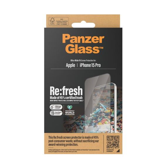 PanzerGlass ® Re:fresh Displayschutz iPhone 15 Pro | Ultra-Wide Fit m. EasyAligner, 3 image