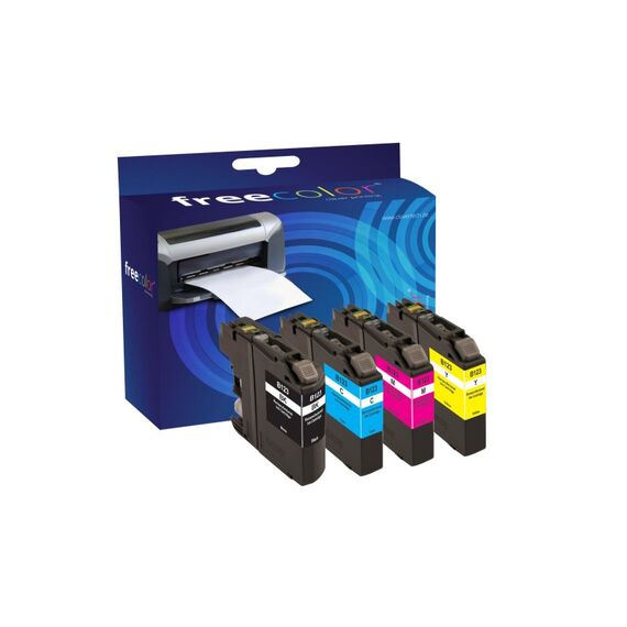 Freecolor BR123-INK4-FRC Druckerpatrone 4 Stück(e) Schwarz, Cyan, Magenta, Gelb