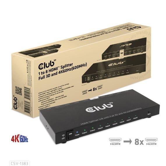 CLUB3D 1 auf 8 HDMI™ Splitter Full 3D und 4K60Hz(600MHz), 2 image