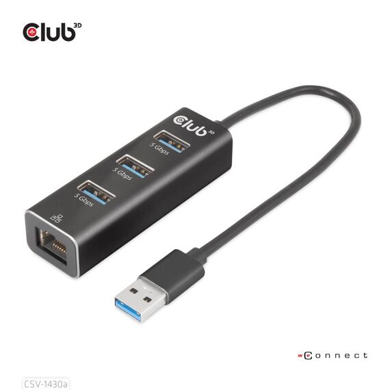 CLUB3D CSV-1430a Kabelgebunden USB 3.2 Gen 1 (3.1 Gen 1) Type-A Schwarz, 2 image