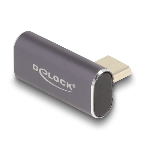 DeLOCK USB Adapter 40 Gbps USB Type-C PD 3.0 100 W Stecker zu Buchse gedreht gewinkelt links / rechts 8K 60 Hz Metall, 2 image