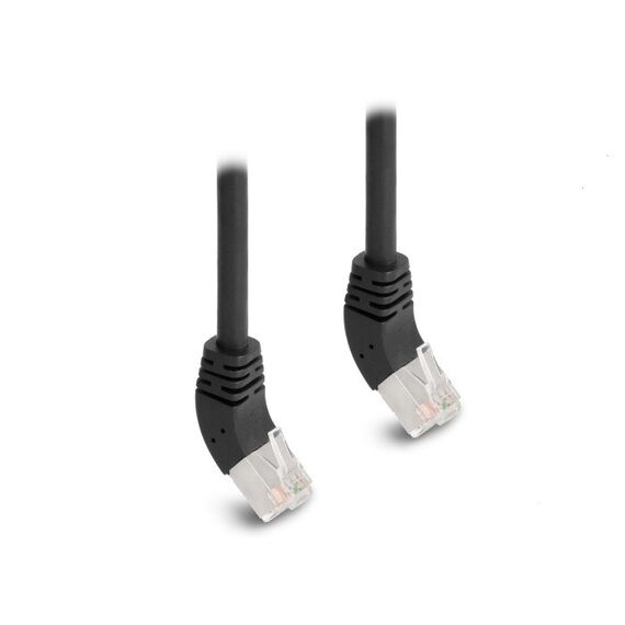DeLOCK RJ45 Netzwerkkabel Cat.6A S/FTP 45° nach oben gewinkelt 1 m schwarz, Farbe: Schwarz, Länge: 1 m, 2 image