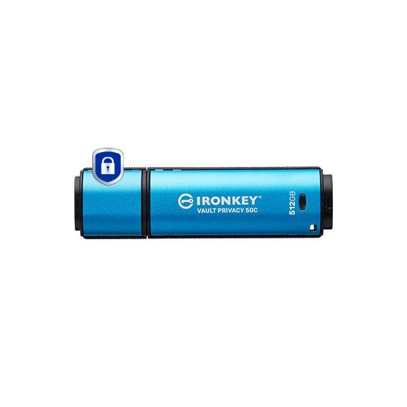 Kingston Technology IronKey 512GB USB-C Vault Privacy 50C AES-256 verschlüsselter, FIPS 197, Kapazität: 512 GB