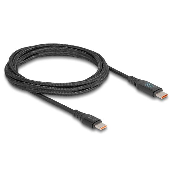 DeLOCK USB 2.0 Schnelladekabel USB Type-C™ Stecker zu Stecker PD 3.1 140 W mit Leistungsanzeige 1,20 m, 2 image
