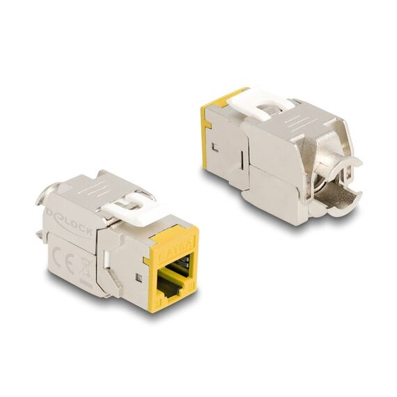 DeLOCK Keystone Modul RJ45 Buchse zu LSA Cat.6A werkzeugfrei gelb Set 10 Stück, Farbe: Gelb, 2 image