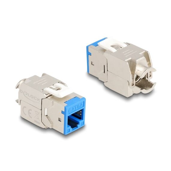 DeLOCK Keystone Modul RJ45 Buchse zu LSA Cat.6A werkzeugfrei blau Set 10 Stück, Farbe: Blau, 2 image
