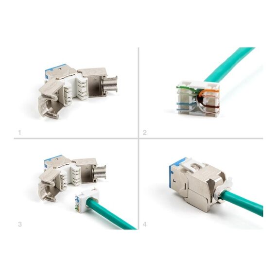 DeLOCK Keystone Modul RJ45 Buchse zu LSA Cat.6A werkzeugfrei blau Set 10 Stück, Farbe: Blau, 5 image
