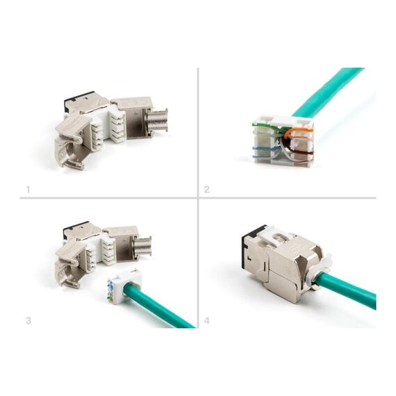 DeLOCK Keystone Modul RJ45 Buchse zu LSA Cat.6A werkzeugfrei schwarz Set 10 Stück, Farbe: Schwarz, 5 image