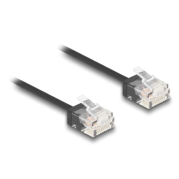 DeLOCK RJ45 Netzwerkkabel Cat.6 UTP Ultra Slim 0,3 m schwarz mit kurzen Steckern, Länge: 0,3 m