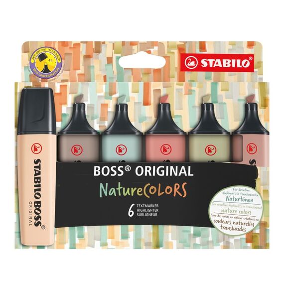 STABILO BOSS NatureColors Marker 6 Stück(e) Meißel Schwarz, Bronze, Braun, Grün, Grau, Hellgrün, 4 image