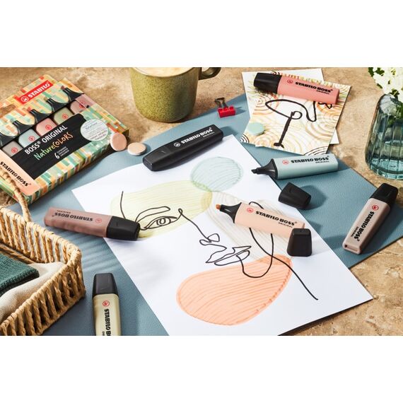 STABILO BOSS NatureColors Marker 6 Stück(e) Meißel Schwarz, Bronze, Braun, Grün, Grau, Hellgrün, 5 image