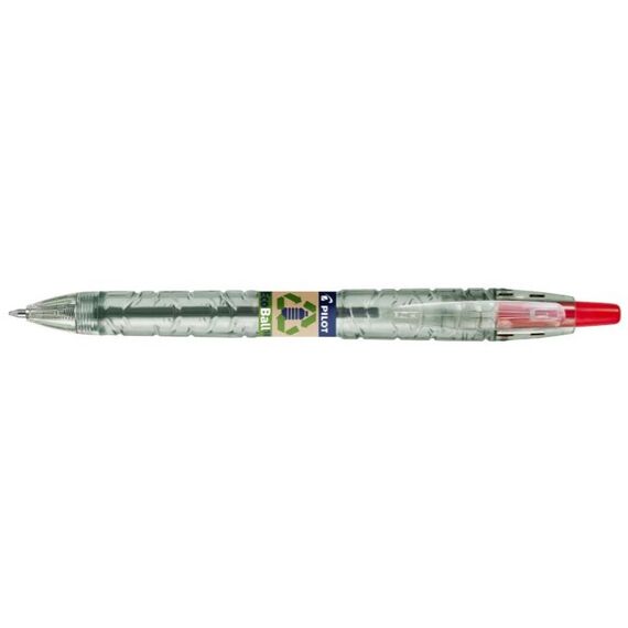 Pilot B2P Ecoball BeGreen Rot Clip-on-Einziehkugelschreiber Extrafein