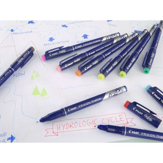 Pilot FriXion Fineliner Fein Schwarz, Blau, Grün, Pink, Rot, Violett 8 Stück(e), 14 image