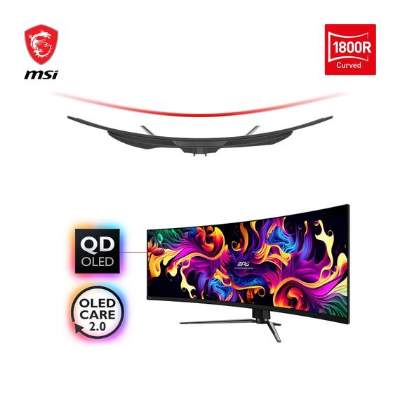 MSI MPG 491CQPDE QD-OLED Computerbildschirm 124,5 cm (49") 5120 x 1440 Pixel Dual QHD Schwarz, 2 image