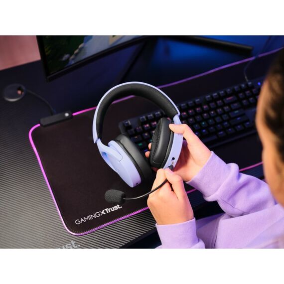 Trust GXT 491P FAYZO Kopfhörer Verkabelt & Kabellos Kopfband Gaming USB Typ-A Bluetooth Schwarz, Violett, 9 image