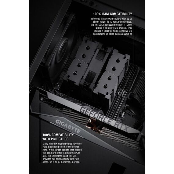 Noctua NH-D9L CHROMAX.BLACK Computerkühlsystem Prozessor Kühlkörper/Radiator 9,2 cm Schwarz 1 Stück(e), 3 image