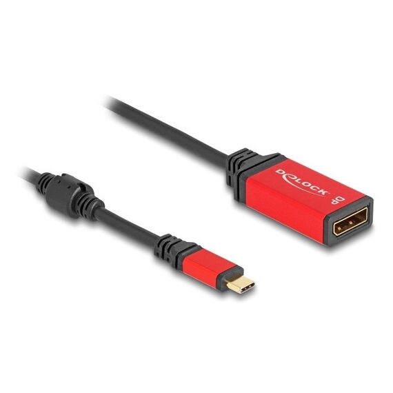 DeLOCK USB Type-C zu DisplayPort Adapter (DP Alt Mode) 8K 30 Hz mit HDR Funktion rot