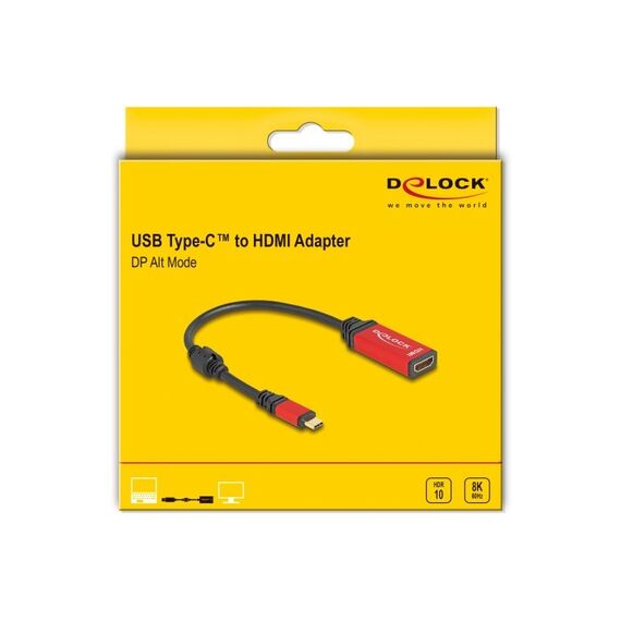 DeLOCK USB Type-C zu HDMI Adapter (DP Alt Mode) 8K 60 Hz mit HDR Funktion rot, 3 image