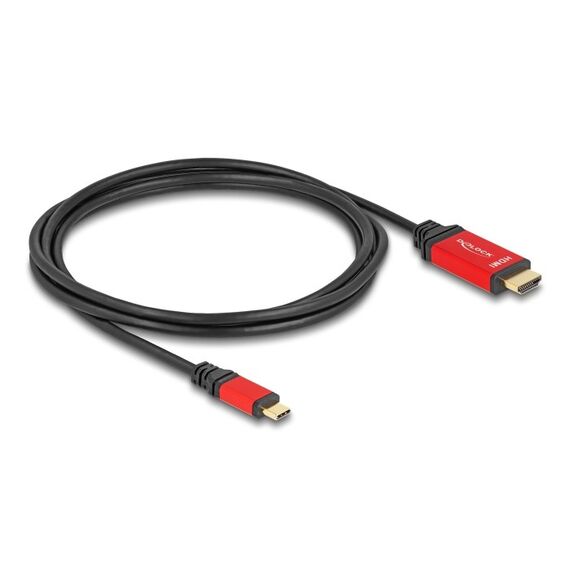 DeLOCK USB Type-C zu HDMI Kabel (DP Alt Mode) 8K 60 Hz mit HDR Funktion 2 m rot, Länge: 2 m, 2 image