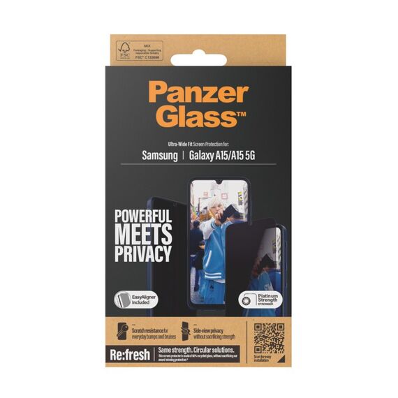 PanzerGlass ® Privacy Displayschutz Samsung Galaxy A15 | A15 5G | Ultra-Wide Fit m. EasyAligner, 3 image
