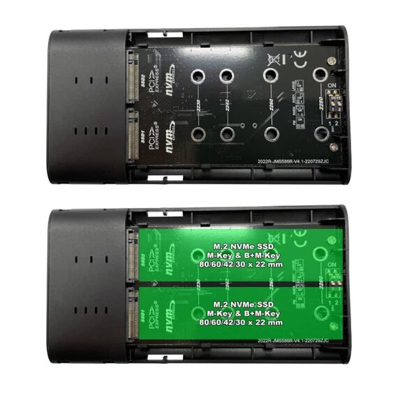 LC-Power LC-M2-C-NVME-2X2-RAID Speicherlaufwerksgehäuse SSD-Gehäuse Schwarz M.2 USB, 4 image