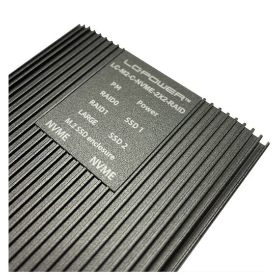 LC-Power LC-M2-C-NVME-2X2-RAID Speicherlaufwerksgehäuse SSD-Gehäuse Schwarz M.2 USB, 6 image