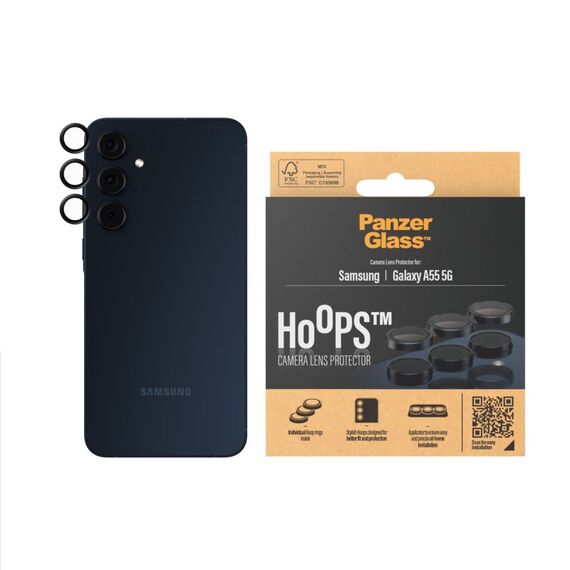 PanzerGlass ® Hoops® Kameraschutz Schwarz Samsung Galaxy A55 5G, 2 image
