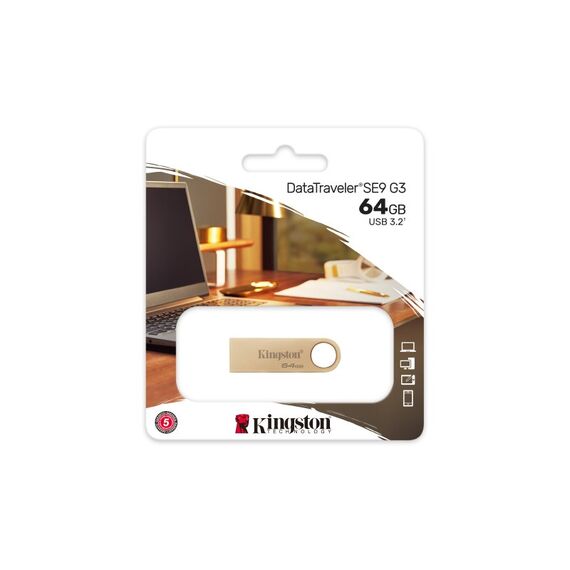 Kingston Technology DataTraveler 64GB 220MB/s Metall-USB-Stick 3.2 Gen 1 SE9 G3, Kapazität: 64 GB, 3 image