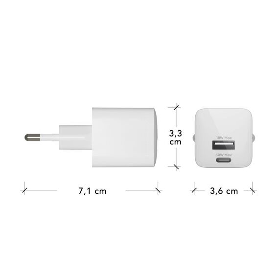 dbramante1928 re-charge - EU Wandladegerät- USB-C 30W+USB-A 18W-W, 5 image
