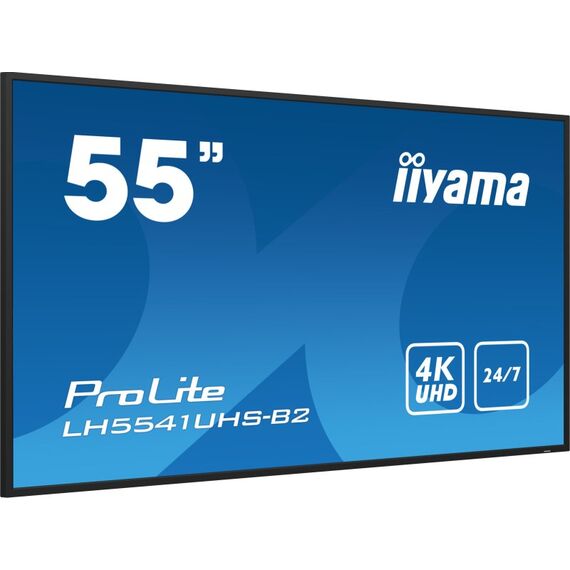 iiyama LH5541UHS-B2 Signage-Display Kiosk-Design 138,7 cm (54.6") LCD 500 cd/m² 4K Ultra HD Schwarz Eingebauter Prozessor 24/7, 4 image