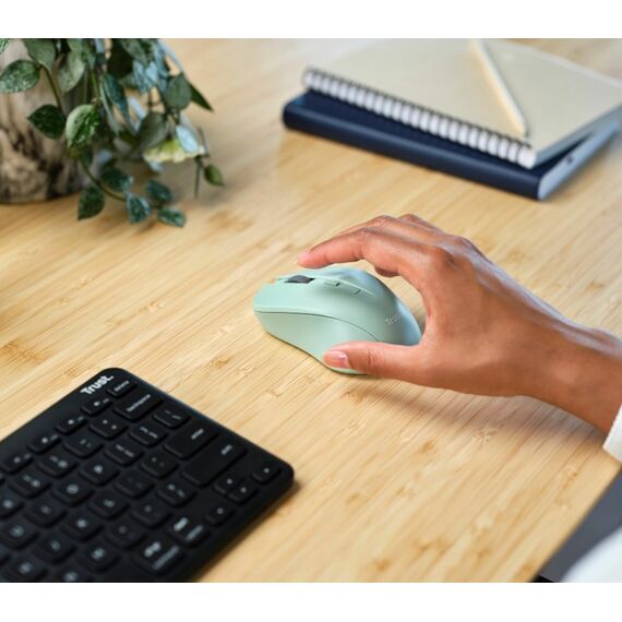 Trust Mydo Maus Büro Beidhändig RF Wireless Optisch 1800 DPI, Farbe: Grün, 8 image